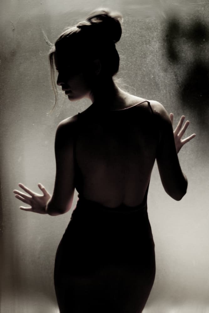Elegant Woman Silhouette by Olga Mest — canvas wall art