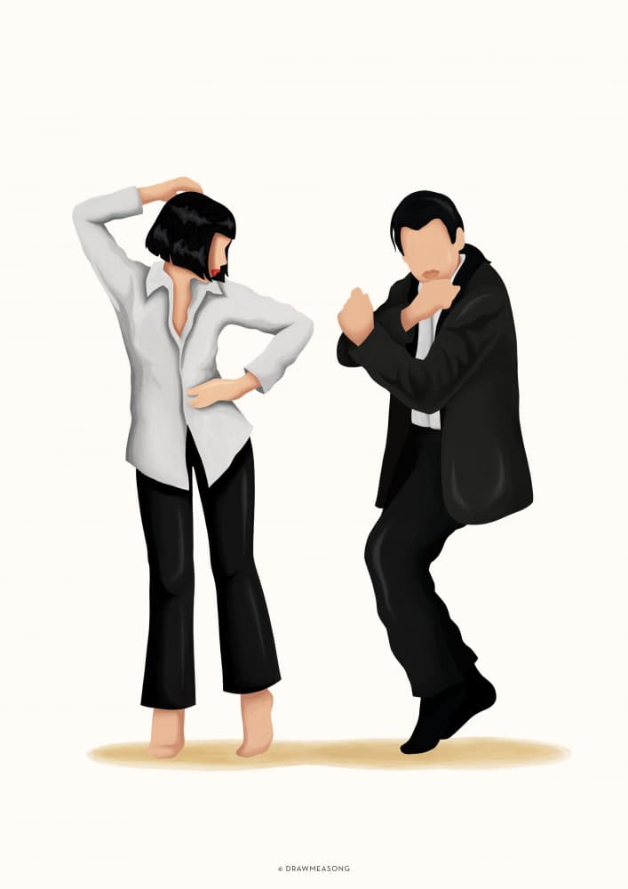 Stylized Dance Partners by Nour Tohme — canvas wall art