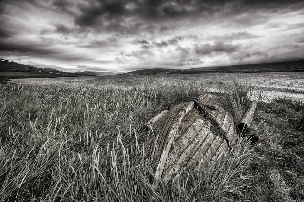 Desolate Shore Old Boat by Þorsteinn H. Ingibergsson — canvas wall art