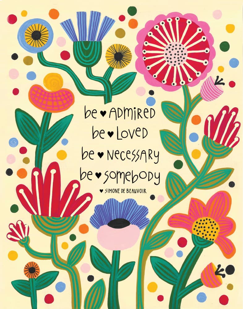 Inspirational Floral Quote by Sara Coulter — canvas wall art