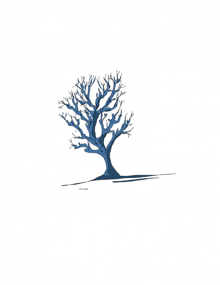 Solitary Blue Tree by Nicholas — canvas wall art