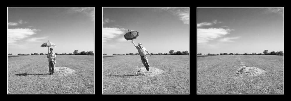 Whimsical Umbrella Flight by Carlo Ferrara — canvas wall art