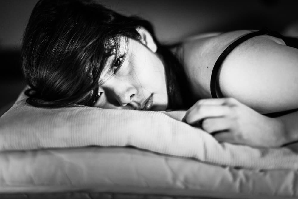 Pensive Woman's Portrait by TORU MATSUNAGA — canvas wall art