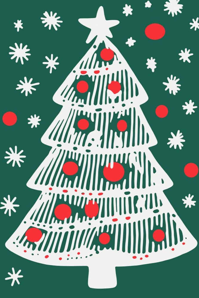 Classic Christmas Tree by casa cartissi — canvas wall art
