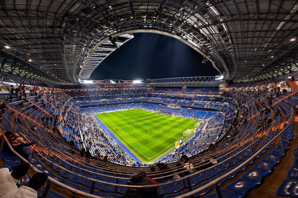 Night Football Stadium by Jesús M. García — canvas wall art