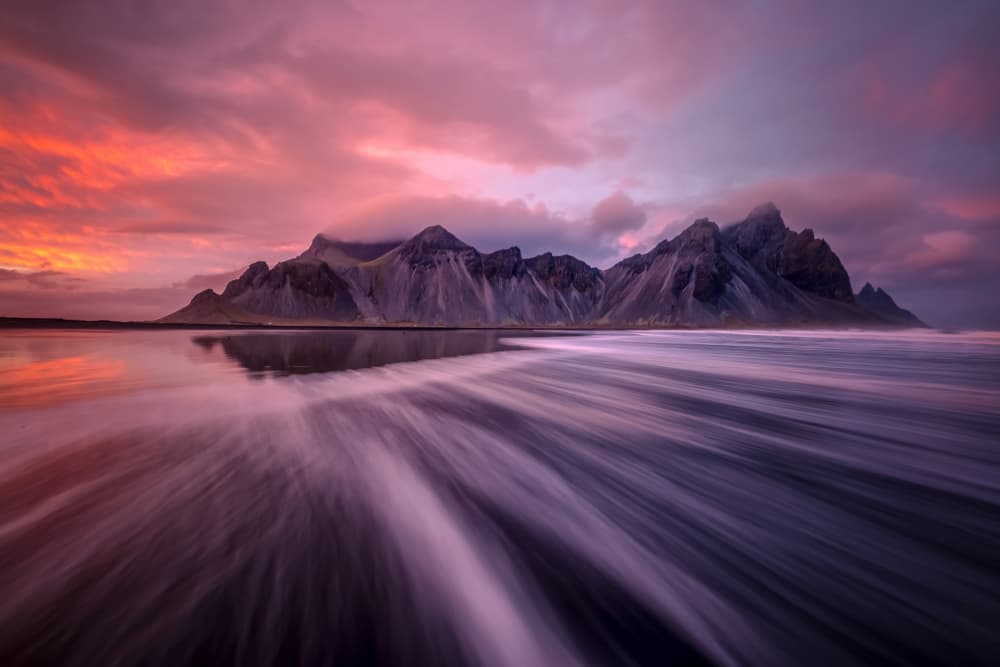 Vibrant Mountain Sunset by James Zhen Yu — canvas wall art