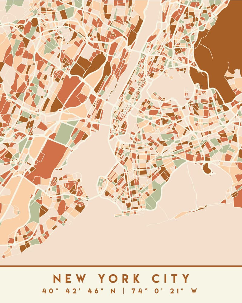 Abstract New York City Map by Emiliano Deificus — canvas wall art