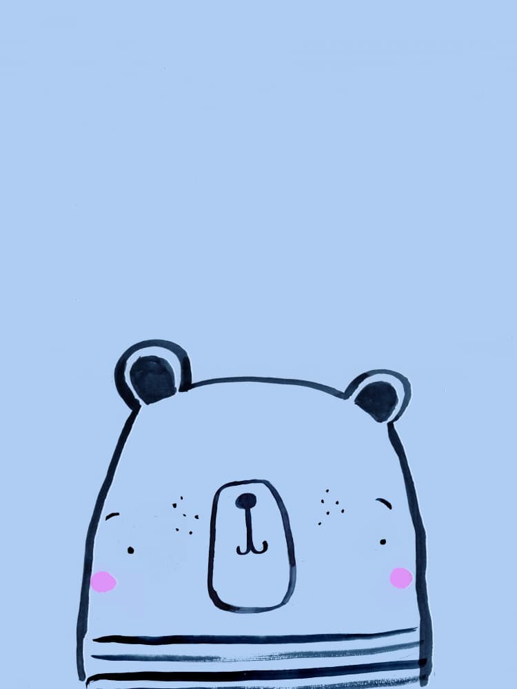 Happy Little Bear by Laura Pantony — canvas wall art