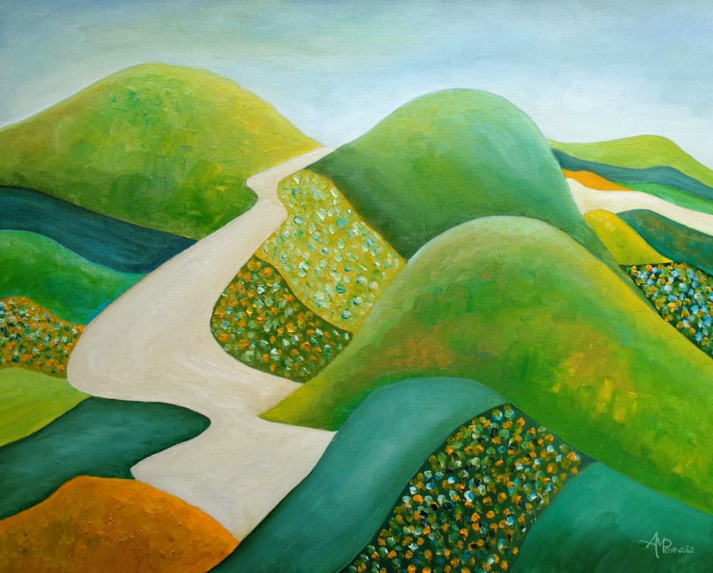 Winding Green Hills by Angeles M. Pomata — canvas wall art