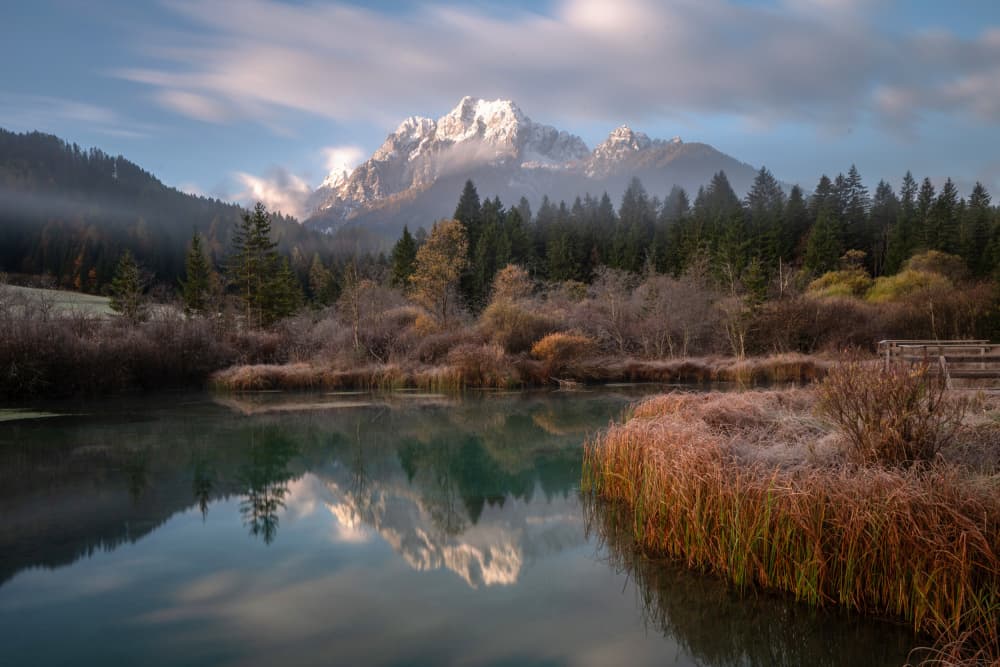 Frosted Mountain Reflection by Joško Šimic — canvas wall art