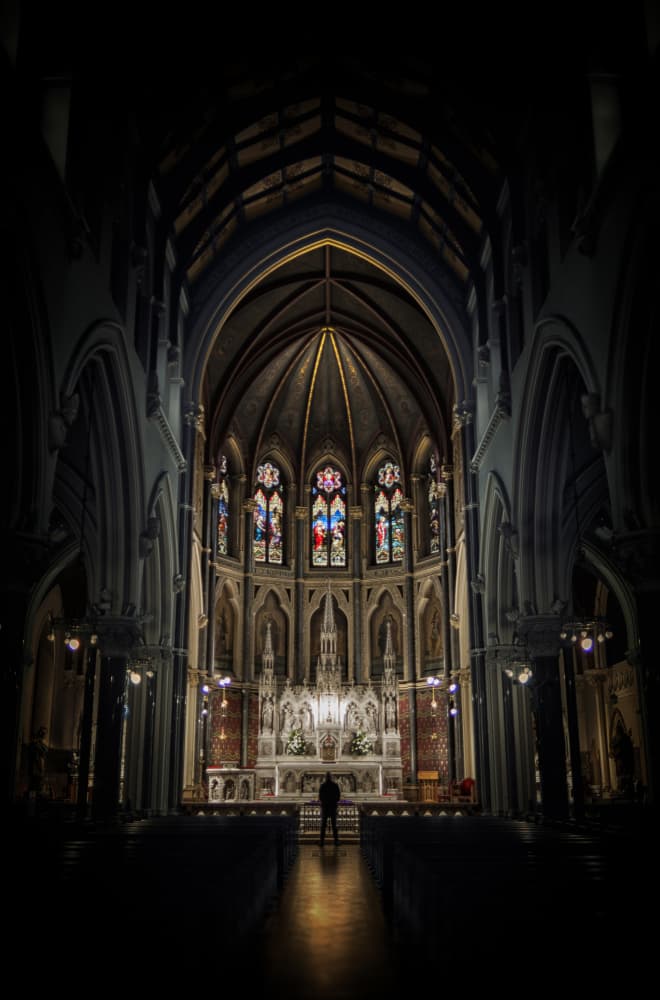 Gothic Church Sanctuary by Jonathan Power — canvas wall art