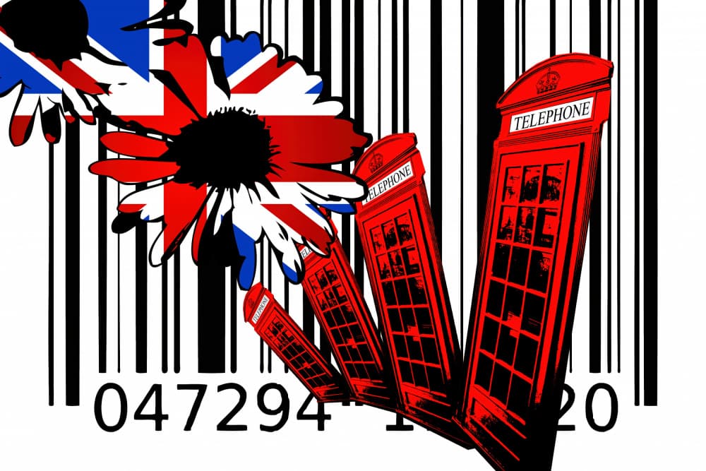 British Icons Barcode by Rafal Kulik — canvas wall art