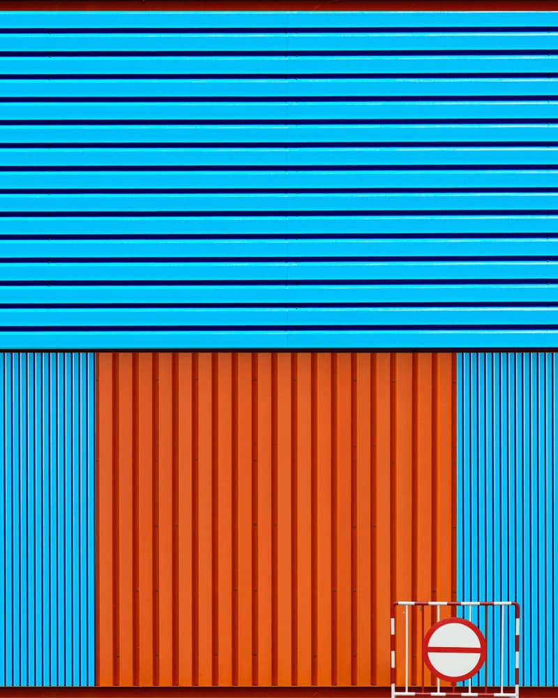 Vibrant Striped Architecture by Aliz Löcsei — canvas wall art
