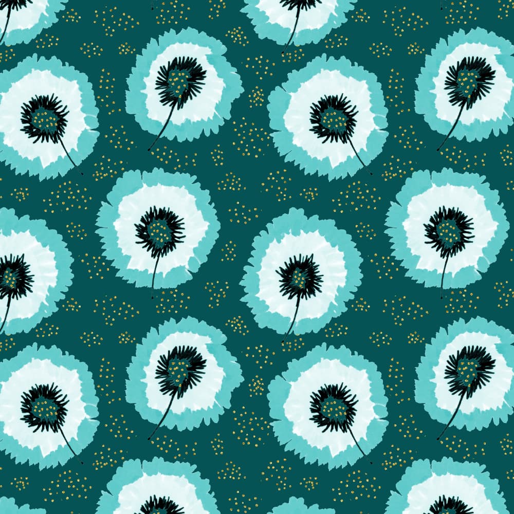 Modern Floral Teal by Michele Channell — canvas wall art