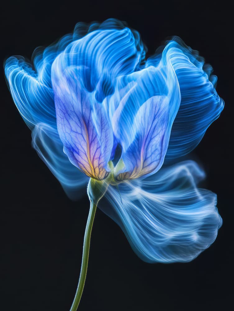 Ethereal Blue Bloom by Bilge Paksoylu — canvas wall art