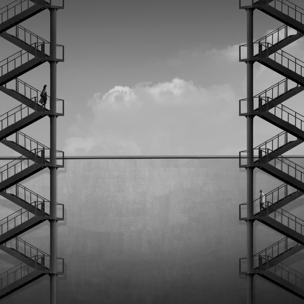 Minimalist Staircase Ascent by alizolghadri93 — canvas wall art