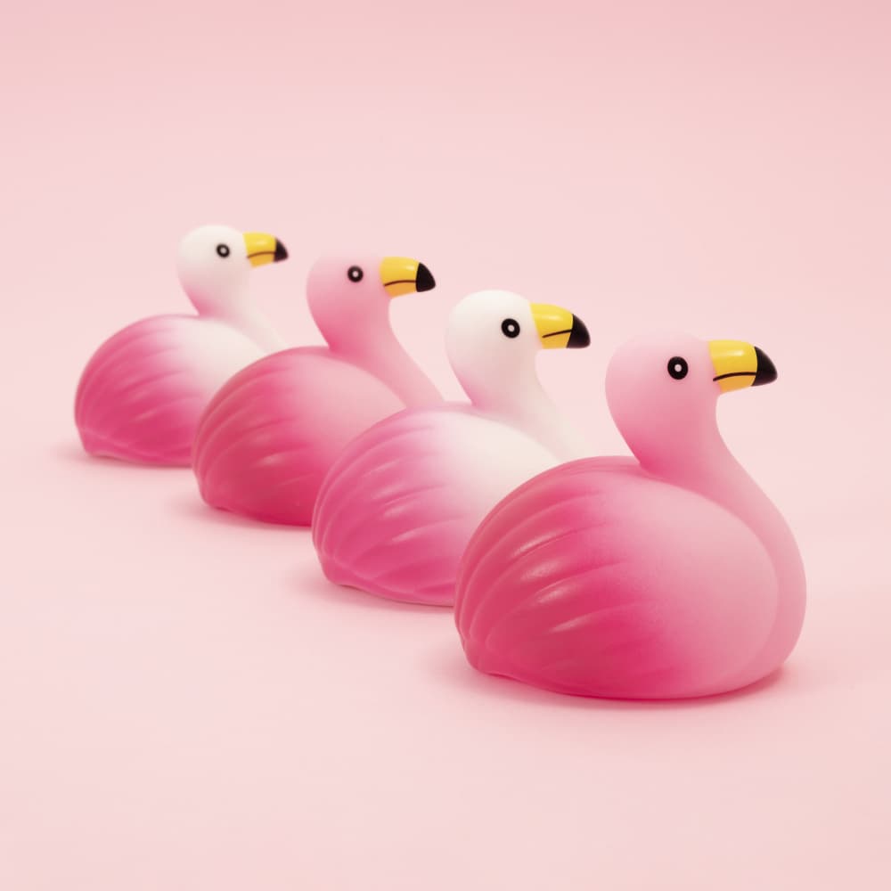 Pastel Flamingo Parade by Julia Ramiro — canvas wall art