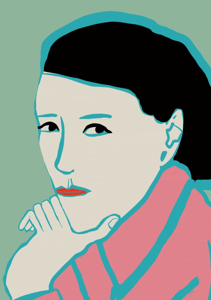 Pensive Pink Portrait by Sharyn Bursic — canvas wall art