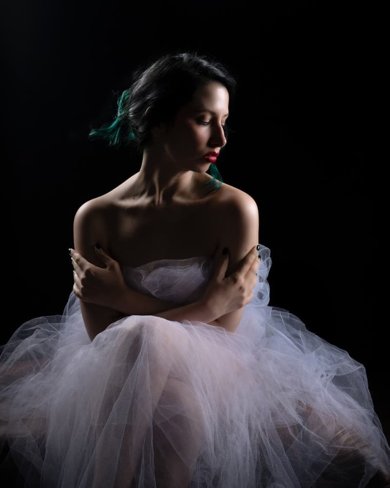 Pensive Ballerina Portrait by Ruiqing P. — canvas wall art
