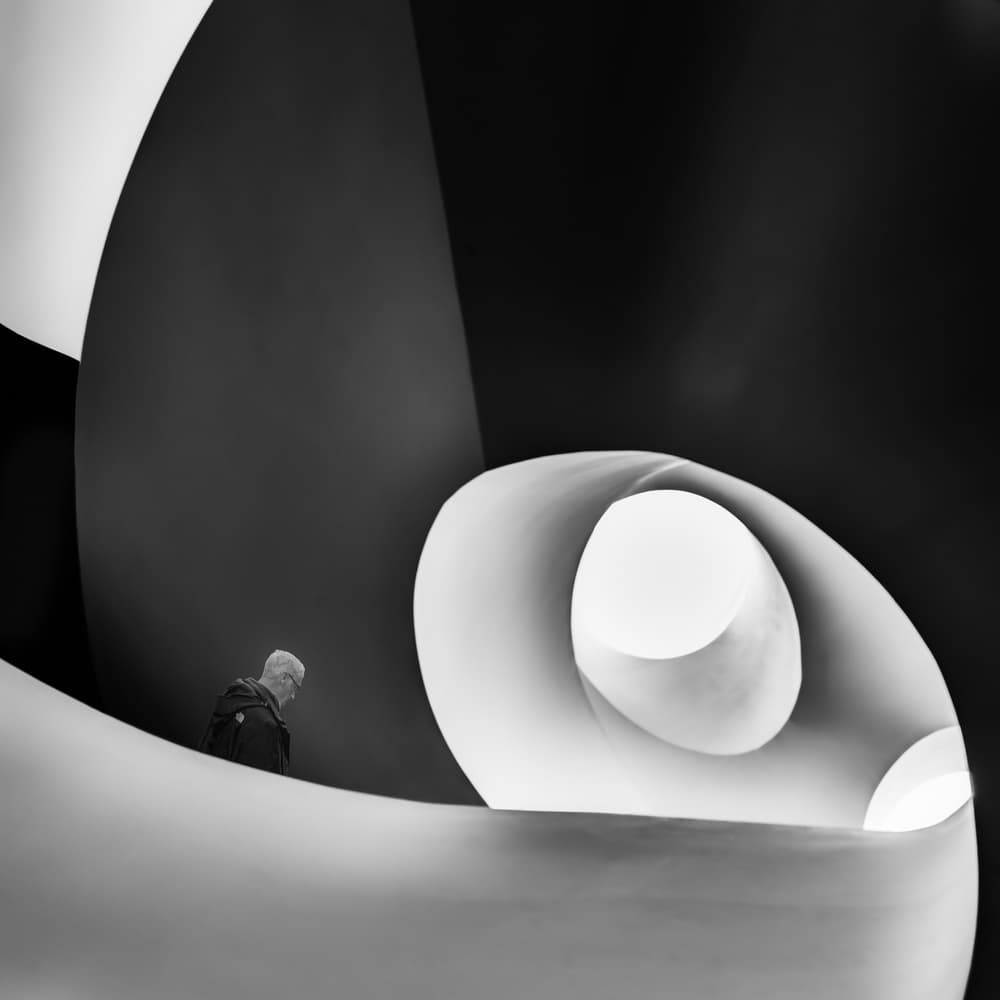 Figure in Spiral Light by Luc Vangindertael (laGrange) — canvas wall art