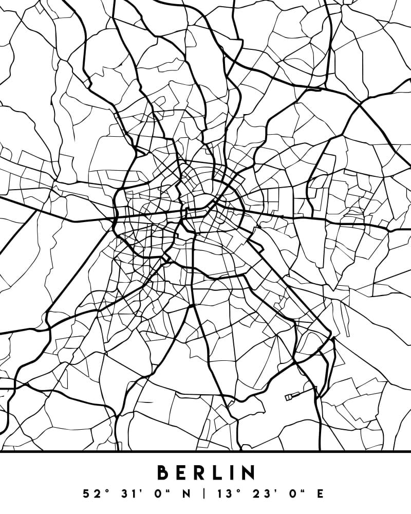 Berlin Street Map by Emiliano Deificus — canvas wall art