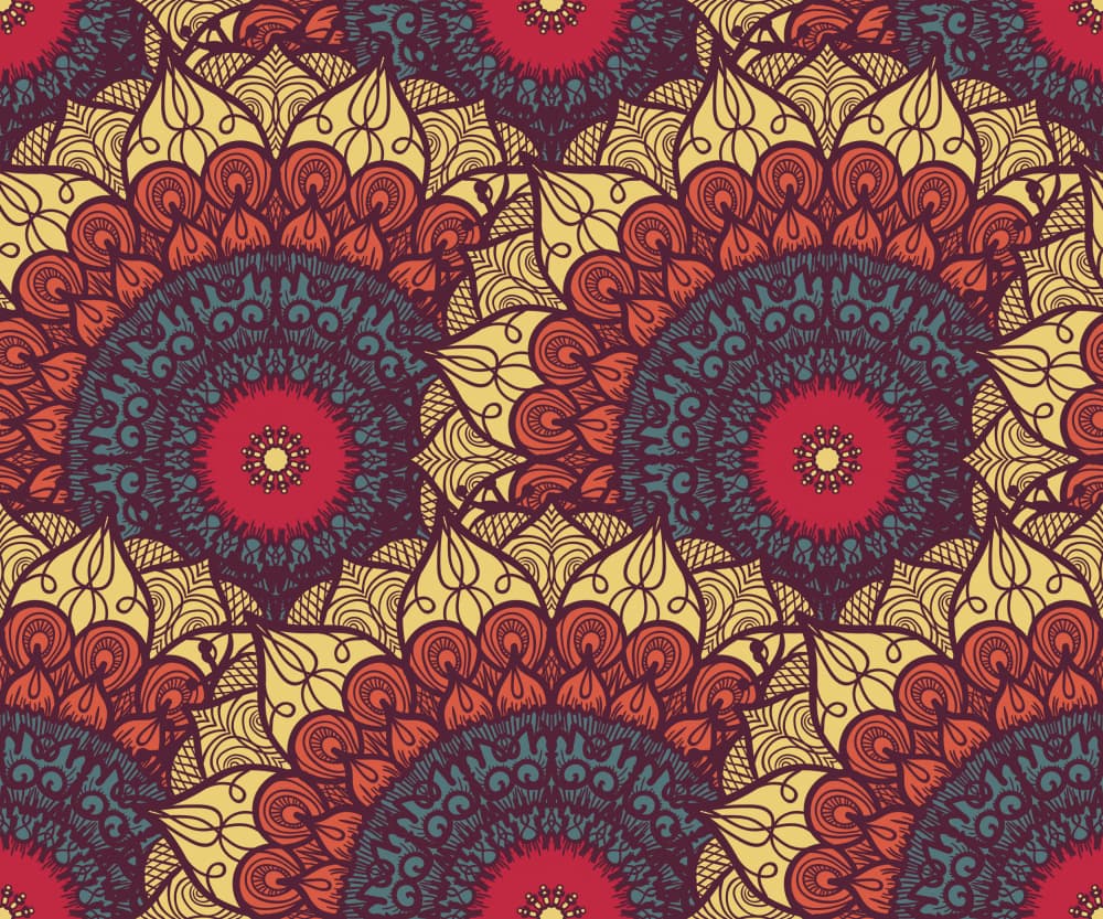 Vibrant Mandala Blooms by Marika Barsrsind — canvas wall art