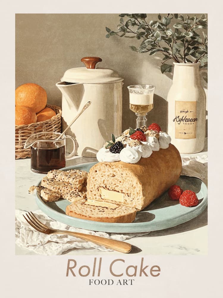 3 Roll Cake by Emel Tunaboylu — canvas wall art