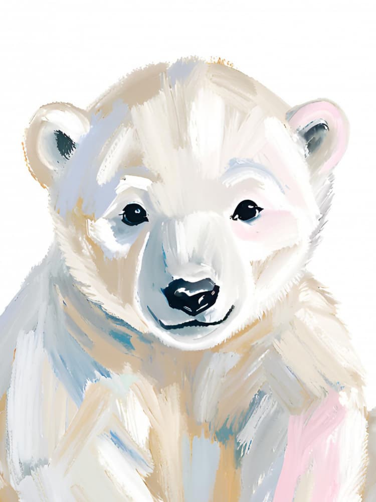 Cute Polar Bear Cub by Ohkimiko — canvas wall art