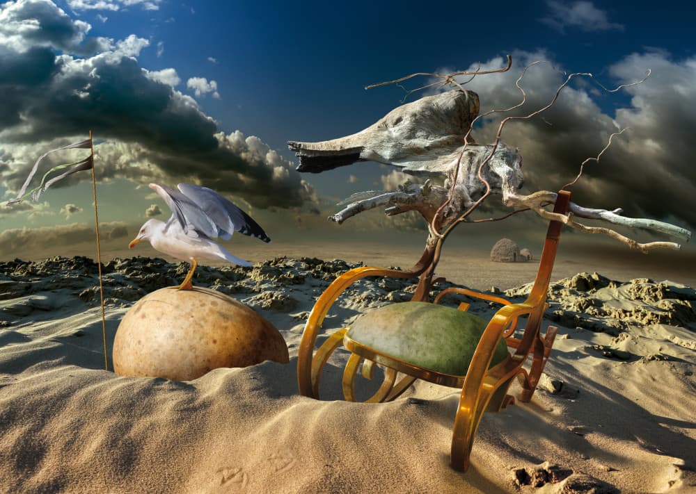 Surreal Desert Chair by Radoslav Penchev — canvas wall art