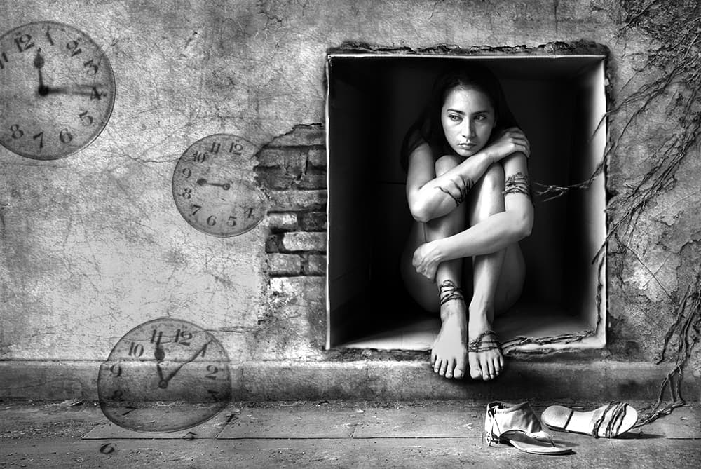 Woman Lost In Time by Sebastian Kisworo — canvas wall art
