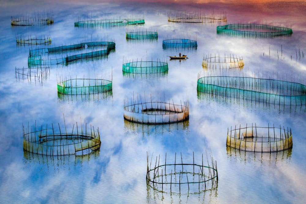 Fishing Nets Dawn by Li Ying — canvas wall art
