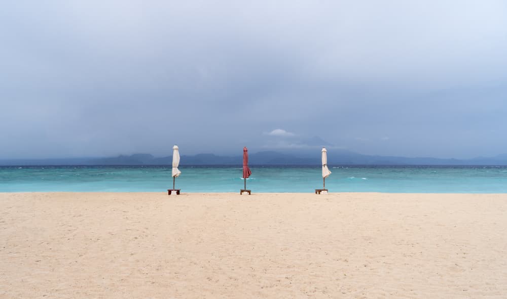 Tranquil Beach Umbrellas by Streiff Marcel — canvas wall art