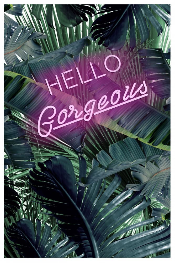 Neon Jungle Greeting by THE MIUUS STUDIO — canvas wall art