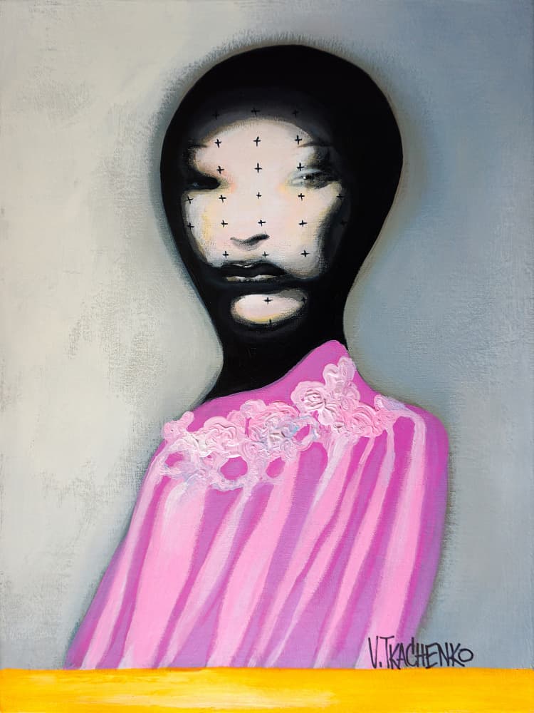 Pink Fashion Portrait by Victor Tkachenko — canvas wall art