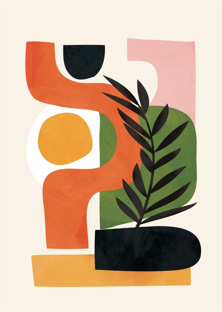 Organic Abstract Plant by Flow Line — canvas wall art