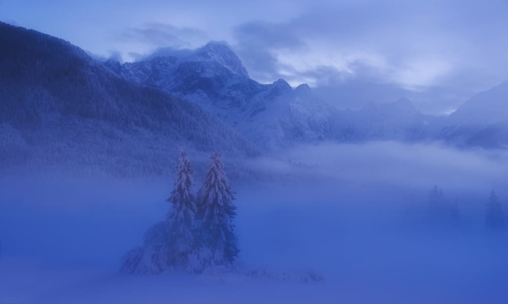 Blue Mountain Mist by Ales Krivec — canvas wall art