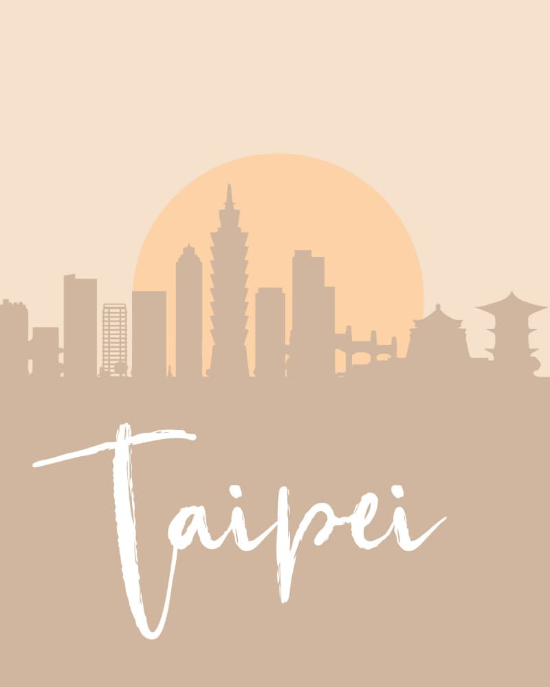 Taipei Sunset Skyline by Emiliano Deificus — canvas wall art