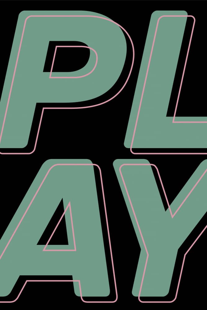 Retro Play Word Art by Frankie Kerr-Dineen — canvas wall art
