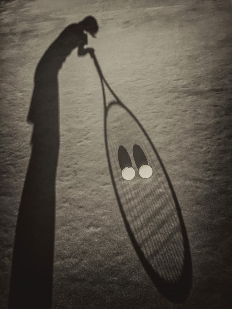 Shadow Tennis Player by Emma Zhao — canvas wall art