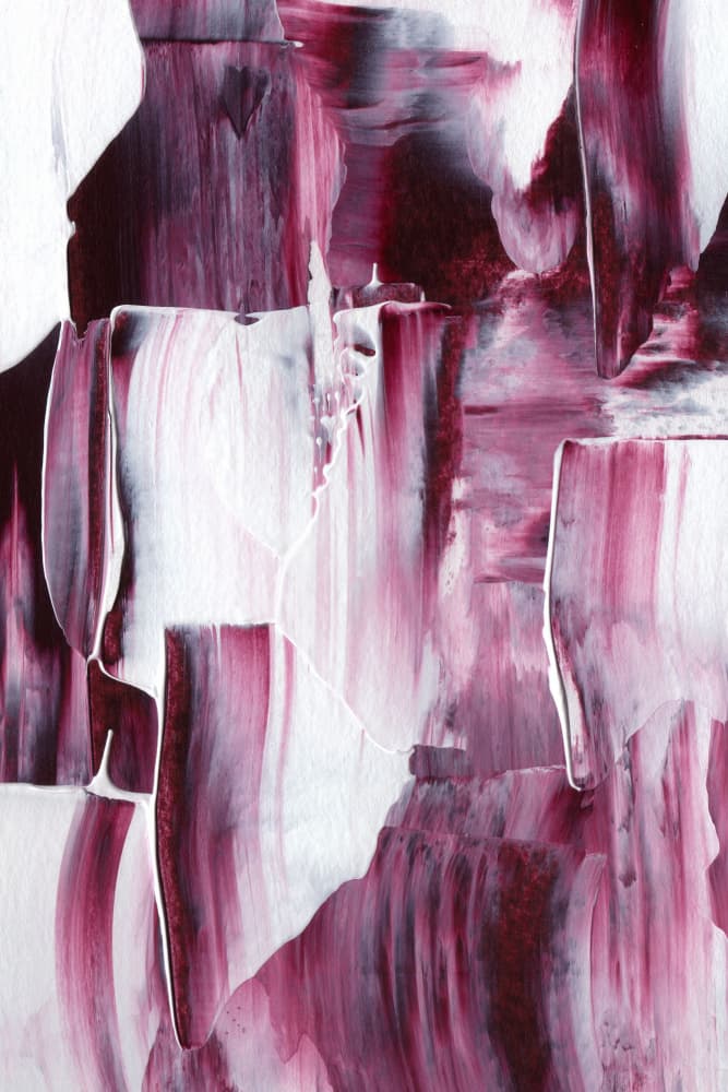 Crimson Brushstrokes by uplusmestudio — canvas wall art