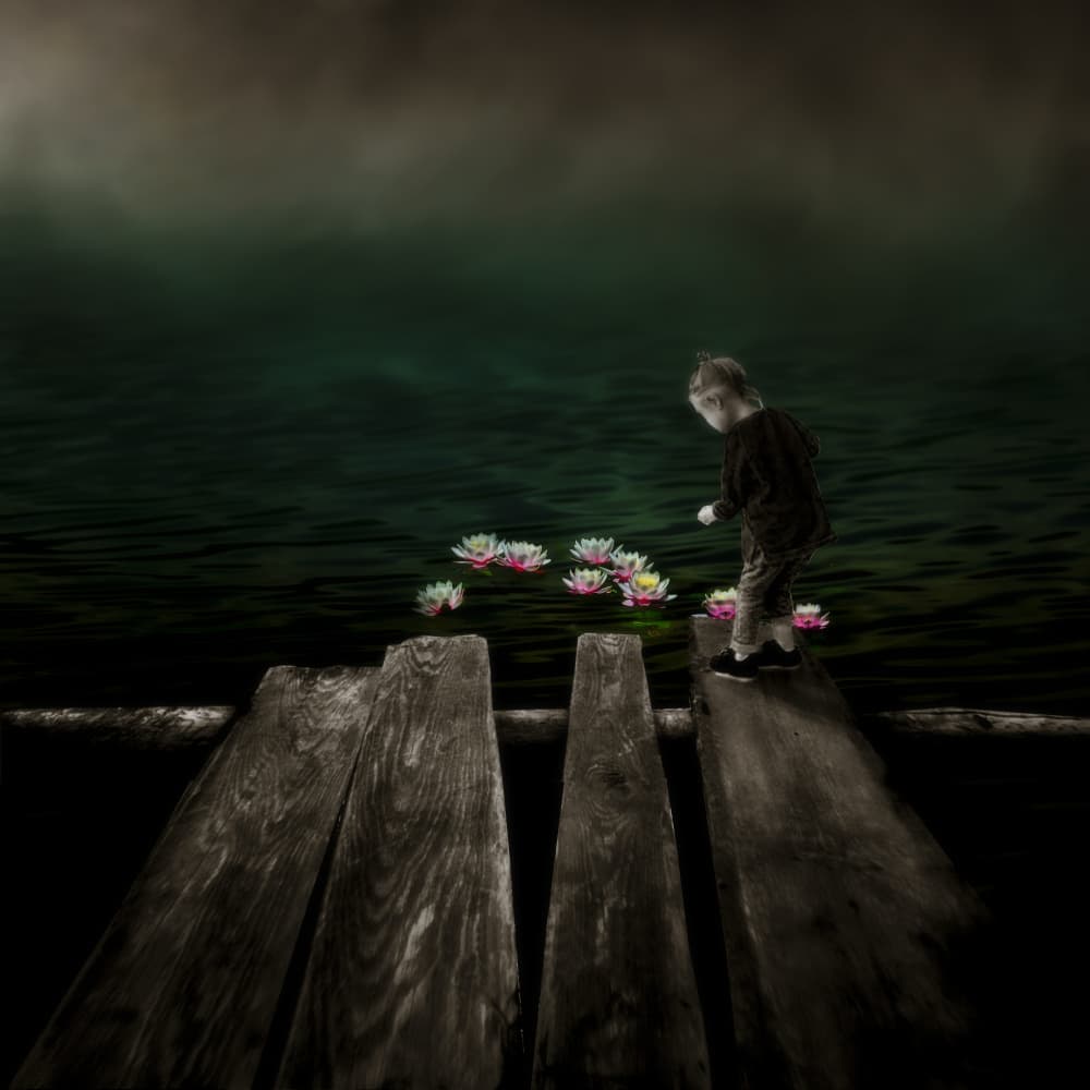 Solitary Child Still Waters by Evgenii Novichikhin — canvas wall art