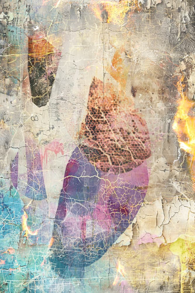 Fiery Cracked Abstract by Rafal Kulik — canvas wall art