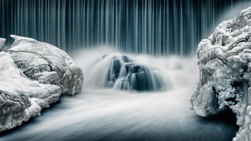 Frozen Waterfall Flow by Keijo Savolainen — canvas wall art