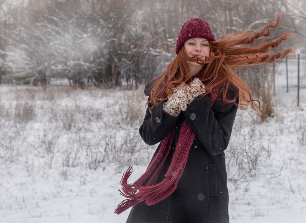 Red Hair Winter Wind by Tanya Markova — canvas wall art