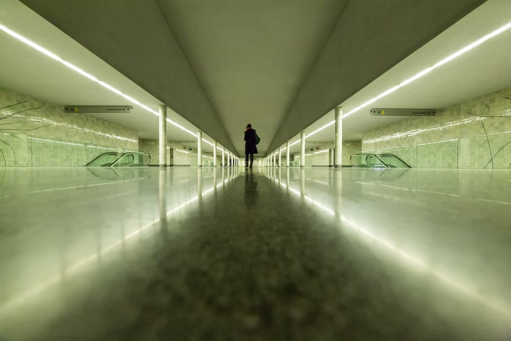 Subway Station Solitude by Filipe P Neto — canvas wall art