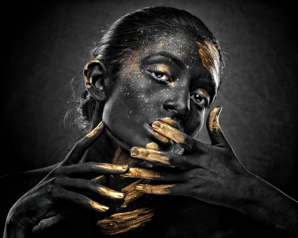 Dramatic Gold Gaze by JAYATU CHANDRA DAS — canvas wall art
