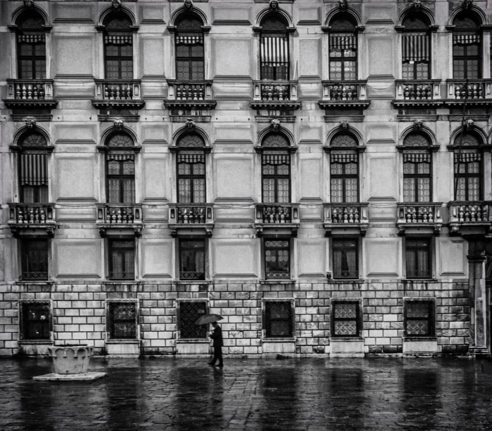 Elegant Facade Rainy Street by Ömer Ates Kızıltug — canvas wall art