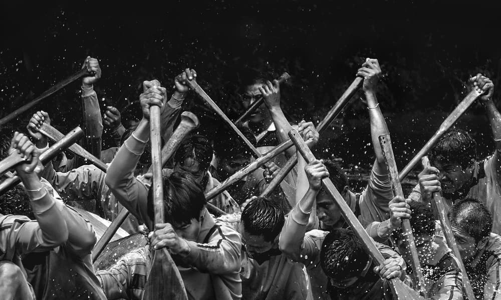Intense Rowing Action by Ekkachai Khemkum — canvas wall art