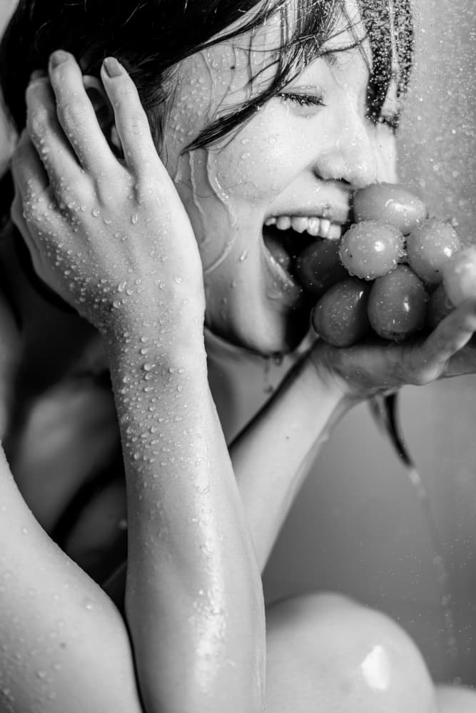 Refreshing Shower Grapes by HIDASAN — canvas wall art