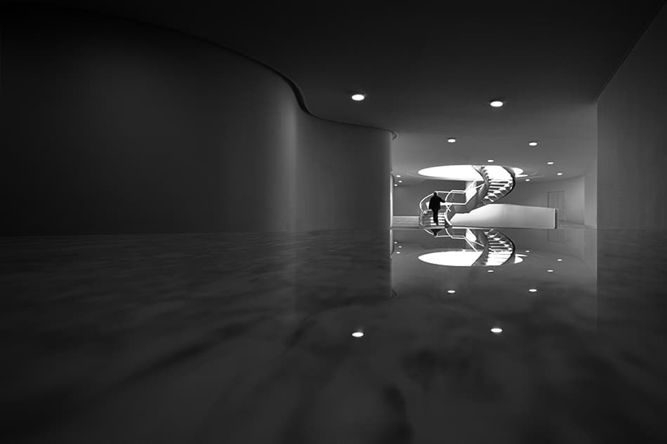 Reflective Spiral Staircase by Filipe P Neto — canvas wall art